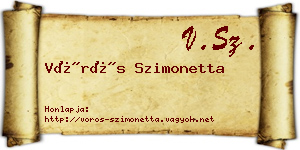 Vörös Szimonetta névjegykártya
